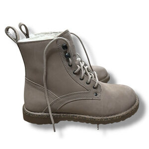 New Birkenstock Bryson Shearling Lined Combat Lace Boots Beige Taupe EU 38 US 7